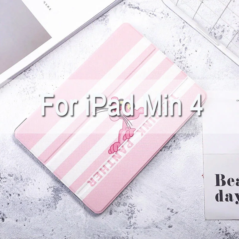 For iPad mini4 Ультратонкий чехол с мультяшным рисунком для ipad mini 5, автоматический режим сна и пробуждения, для ipad mini 1 2 3, 4, 5, чехол - Цвет: For iPad mini4