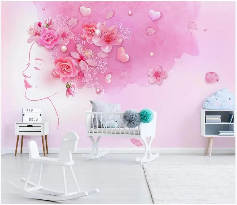 Custom photo 3d wallpaper Modern minimalistic floral colorful sexy beauty wall murals for walls 3 d living room | Обустройство дома