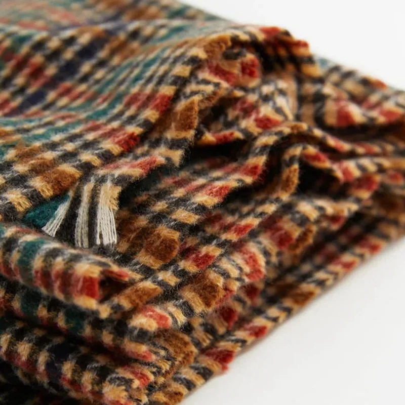 2020 европейский и американский плед Печать зеленый шарф для женщин осень зима