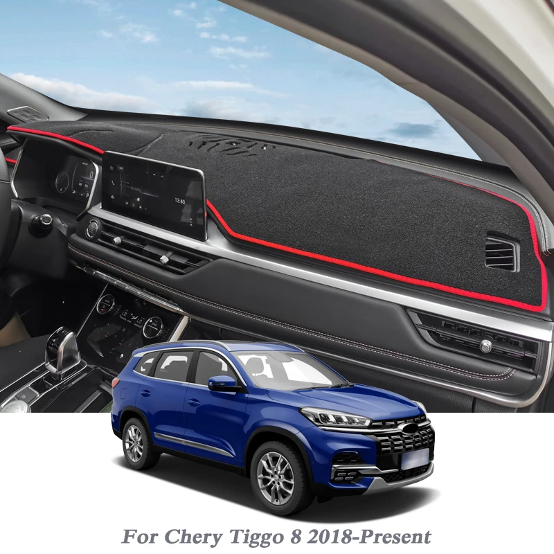 

Car Styling Dashboard Avoid Light Pad Instrument Platform Cover Mats Rose For Chery Tiggo 8 2018-Present LHD&RHD Anti-dust
