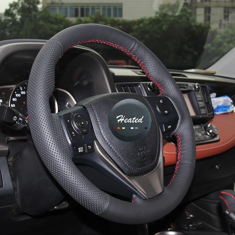 Оплетка из кожи наппа чехол рулевого колеса автомобиля для Toyota RAV4 2013 2017 Corolla 2014 Auris