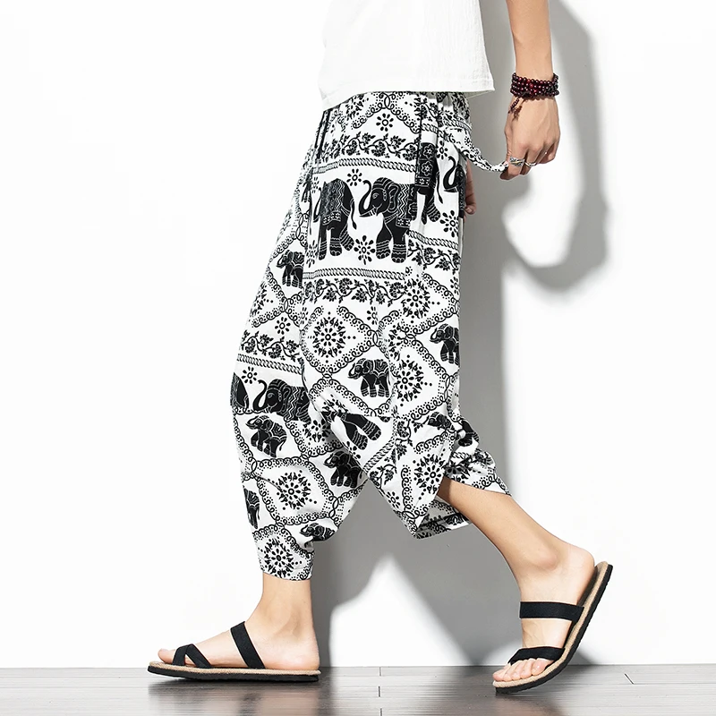 

Harajuku Style Korean Men Wide Leg Pants Fashion Chinese Clothing Loose Harem Pants Trousers Men Clothes Streetwear Men Kimono