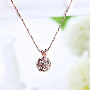 

Eco-friendly rose gold round pendant ladies necklace N441 LKN18KRGPN163