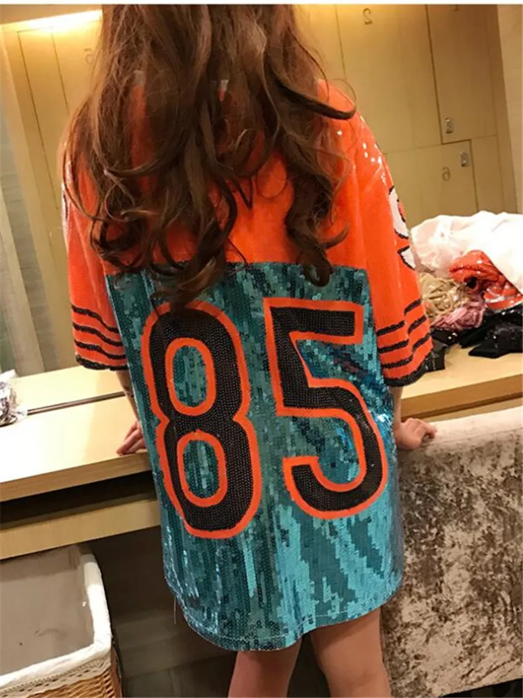 

Sequined Long Female T-shirt, Sequined Broadcloth, Casual Unicorn, Real Kpop Tumblr, Korean, Free Shipping, New