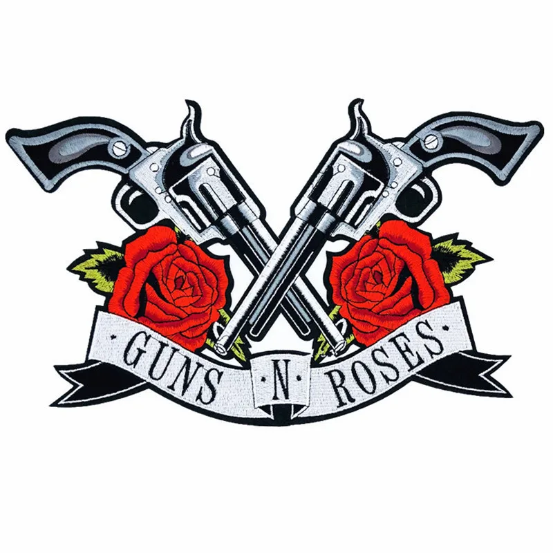 Патчи с вышивкой в стиле панк Guns N Roses Skull байкерские наклейки одежда куртка