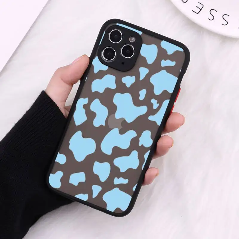 

cow skin print Phone Case Matte Transparent For iPhone 12 Mini 11 Pro XR XS Max 7 8 Plus