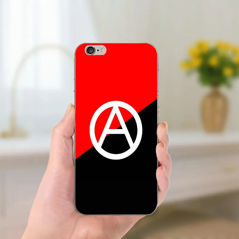 Для iPhone 8 7 6 6S Plus X 5 5S SE 5C 4 Shell антидетонационный Coque классный анархический логотип силиконовый Мягкий ТПУ силиконовый чехол для телефона