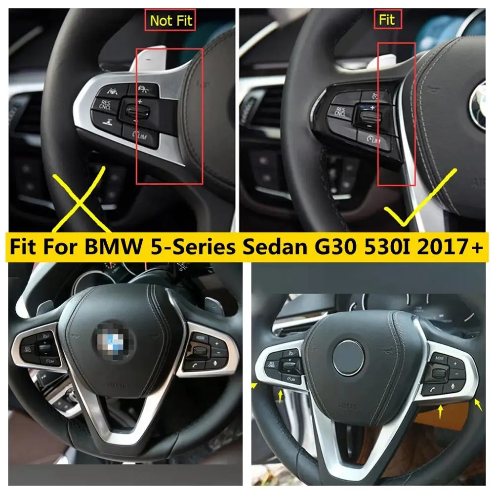 

Внутренняя наклейка на рулевое колесо Yimaautotrims, обшивка, подходит для BMW 5 серии Sedan G30 530I 2017 - 2021 ABS, внутренние молдинги