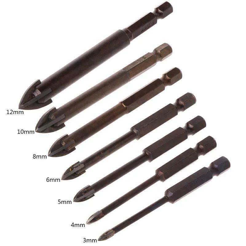 

Carbide Point Spear Head Drill Bit With 4 Cutting Edge For Ceramics Granite Tile Brown Be Installed Installed In The Drills