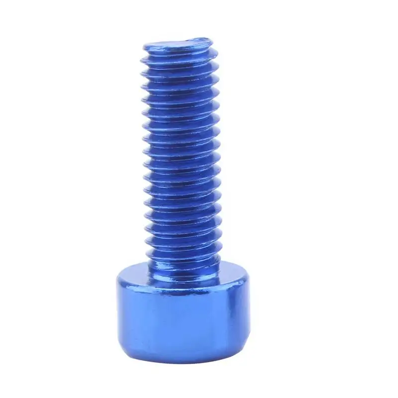 1 Pair Bike Water Bottle Cage Bolts M5 Aluminium Alloy Hex Socket Tapping Screws Blue | Спорт и развлечения