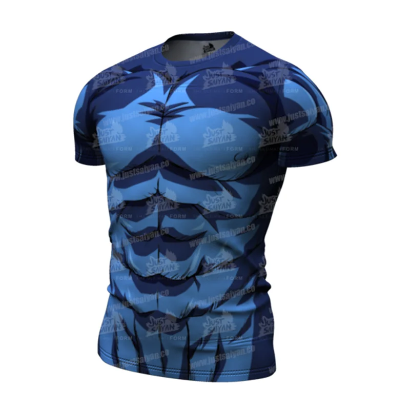

2020 summer New Men's Personality Anime 3D Printing T-shirt Running Fitness Sport Tops Short Sleeve Tights jerseys Breathable