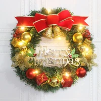 artificial christmas wreath bell door garland pendants wall hanging ornaments for home decorations merry christmas tree wreath