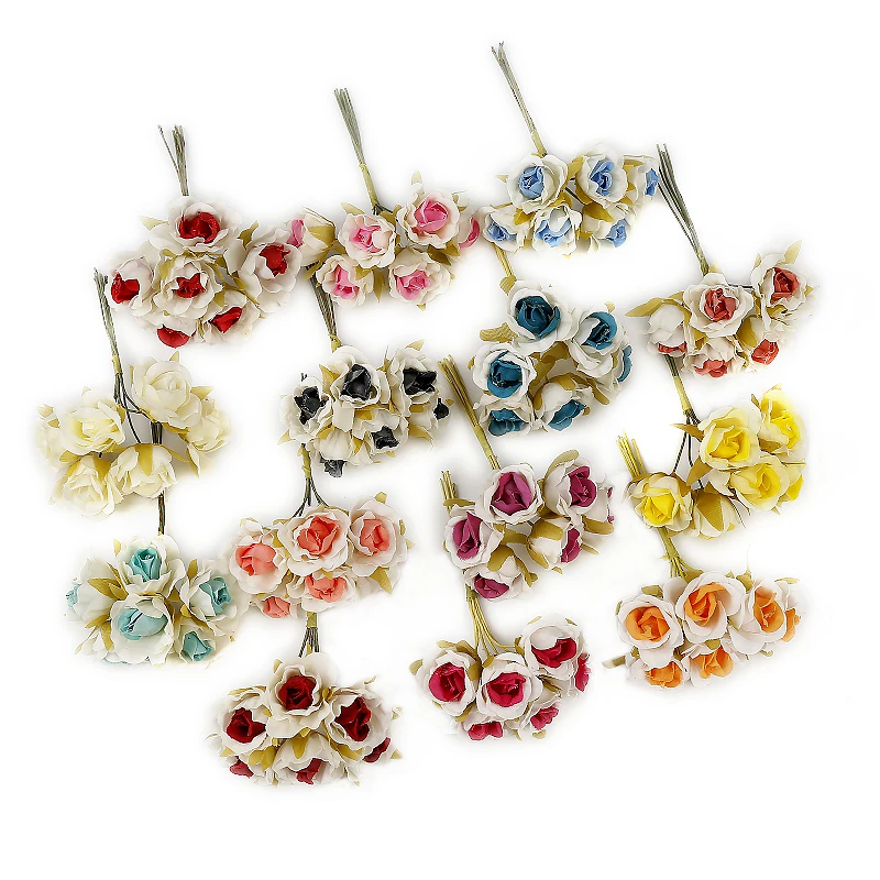 6 шт. 2 53 см шелк ручной работы розы искусственные цветы для свадебной вечеринки