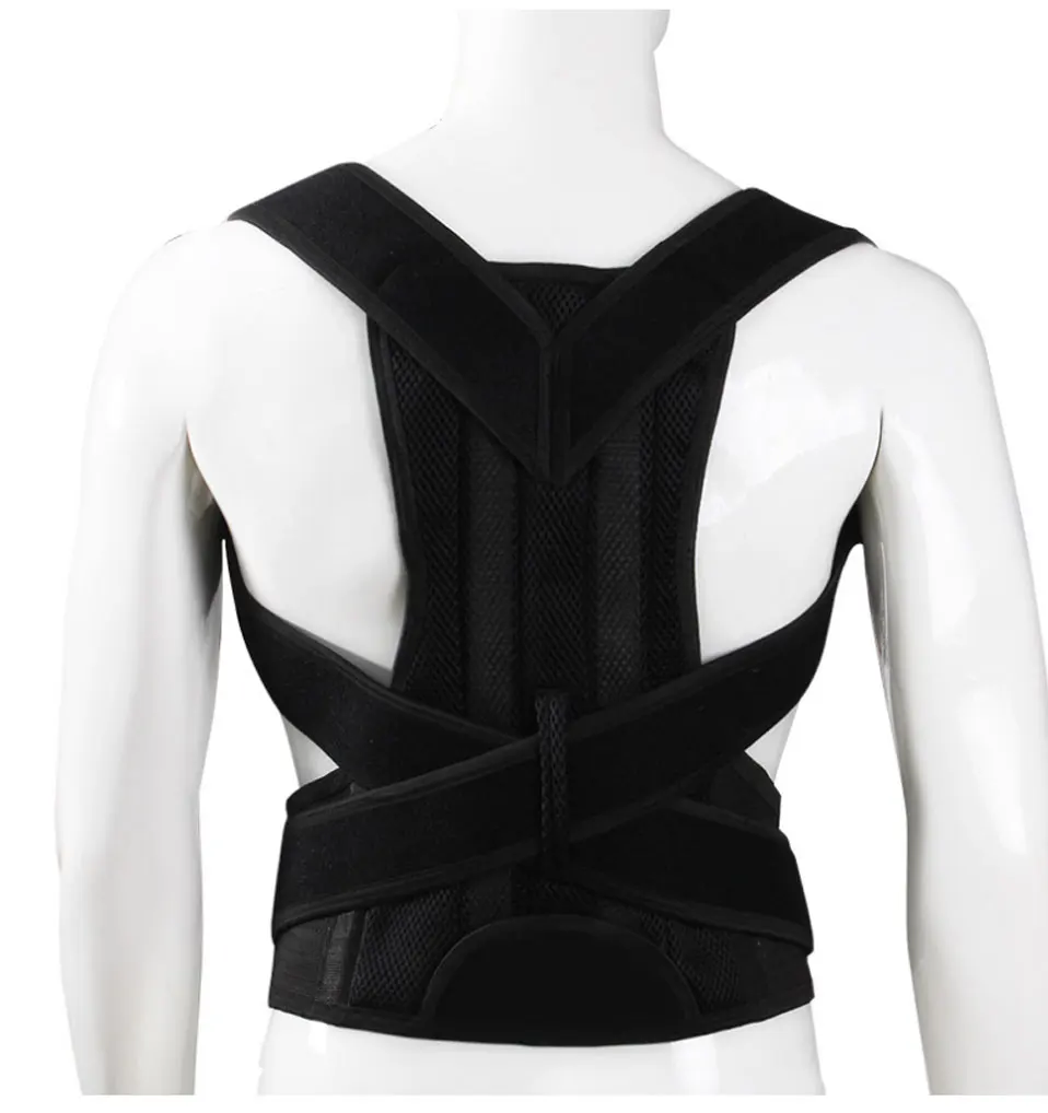 

2020 Silver Posture Corrector Scoliosis Back Brace Spine Corset Belt Shoulder Therapy Support Poor Posture Correction Belt Men