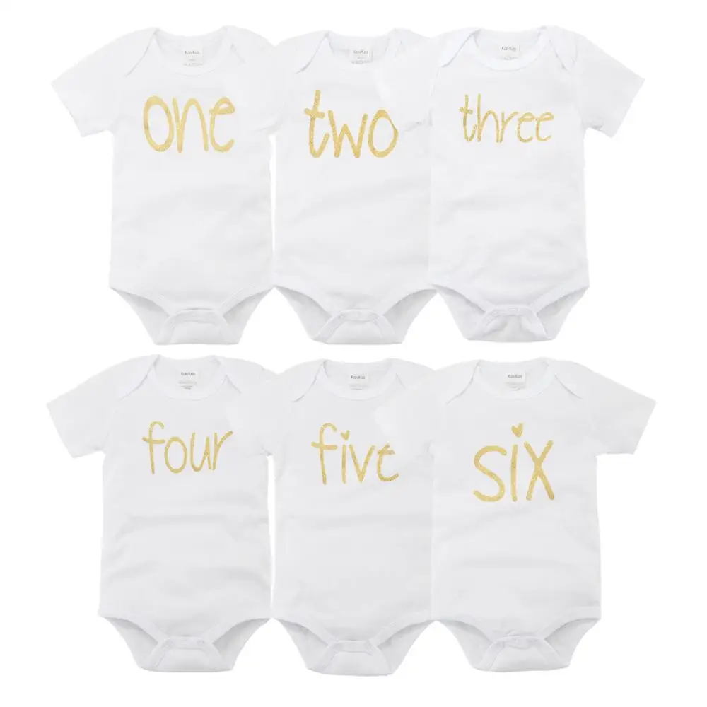 12 шт./лот унисекс Одежда высшего качества для малышей комбинезон с коротким