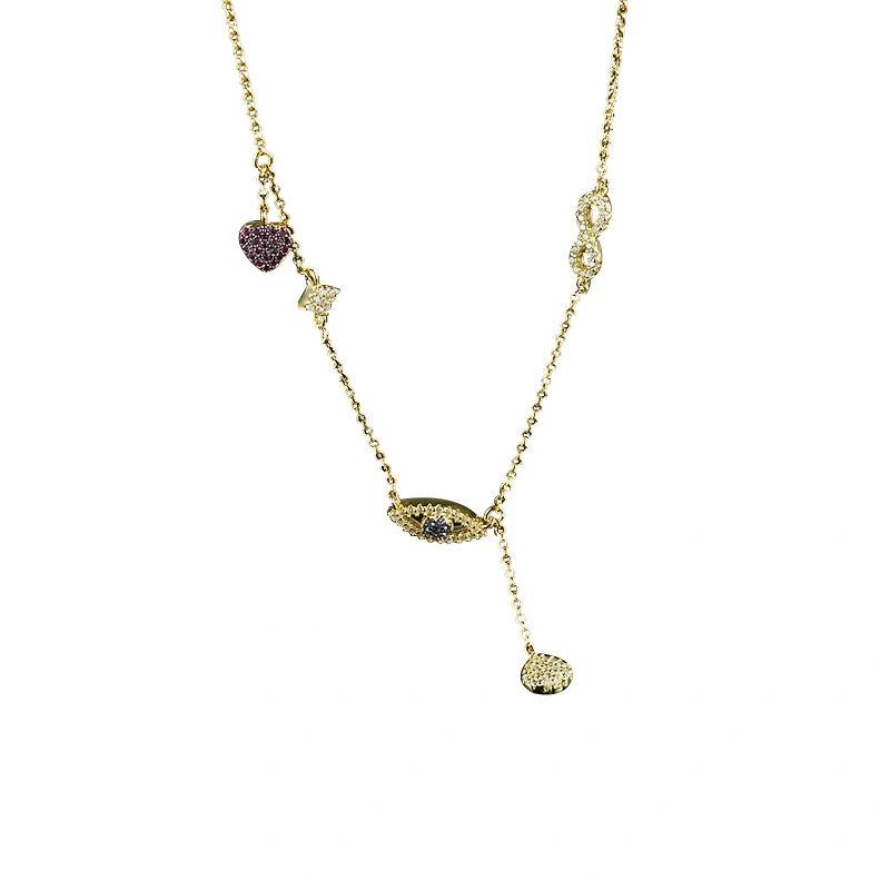 

S925 Sterling Silver Devil's Eye Lucky Charm Love Necklace Personality Temperament Trend Luxury Brand Monaco Jewelry