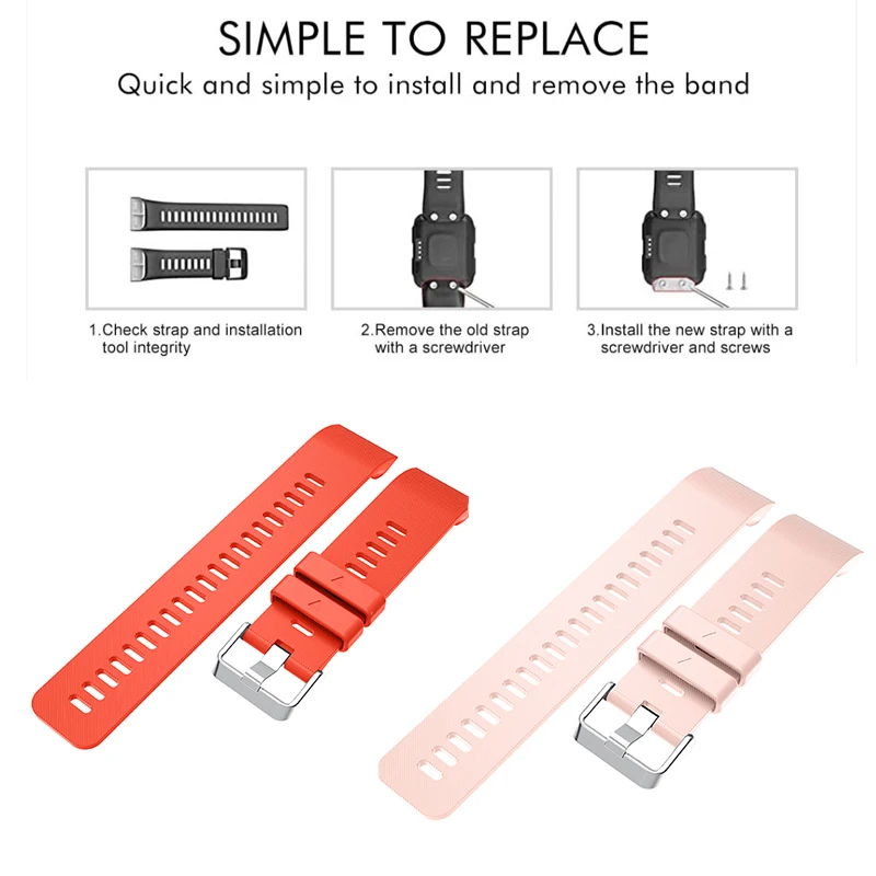 Силиконовый ремешок для наручных часов Garmin Forerunner 35 цветной смарт-часов прочный