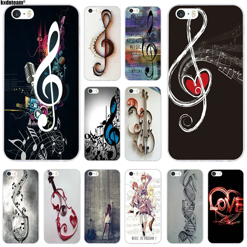 Мягкие Силиконовые телефонные чехлы из ТПУ чехол для музыкальных заметок музыка