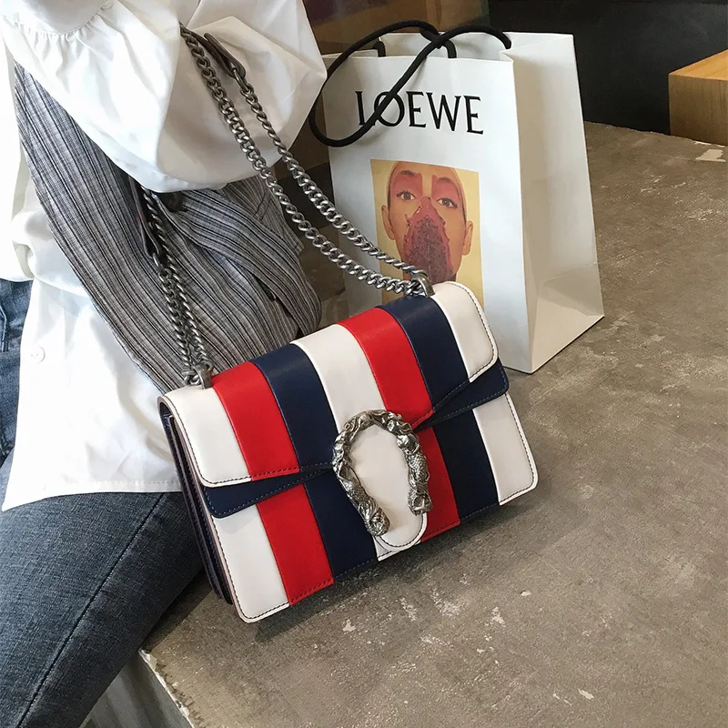 

Dionysian Cross-Body Bag Women's Bag 2020 New Fashion Net Red All-Match Color Matching Chain Bag Ins Shoulder Bag Fashiong