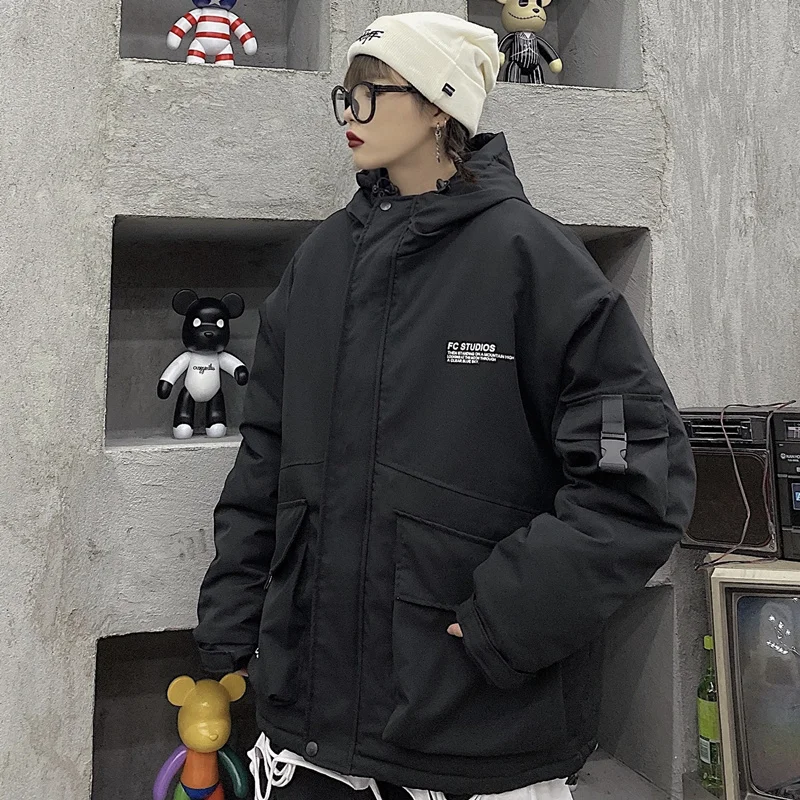 Woman Winter Jacket Loose Warm Parka Stand Collar Cotton Padded Coat Female Short Student Solid Padded Clothing Lady Outwear