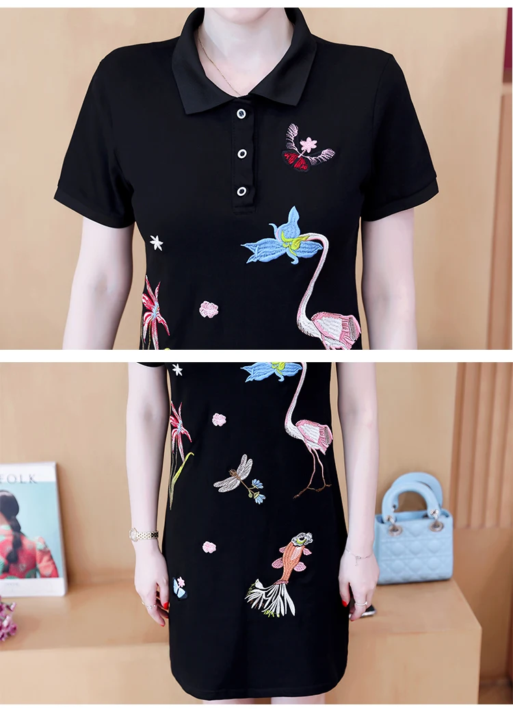 Рубашка поло с воротником женские платья элегантного размера плюс лето 2020