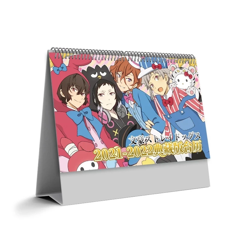 

2021 Anmie Bungo Stray Dogs Desk Calendar Dazai Osamu Cartoon Figure Calendars Daily Schedule Planner 2021.01-2022.12