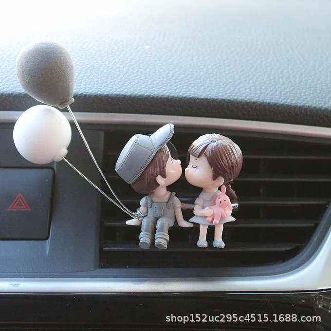 

Автомобильный воздушный Выпускной зажим Украшение Милая мультяшная парная экшн-фигурка воздушный шар украшение авто Интерьер фотография подарок