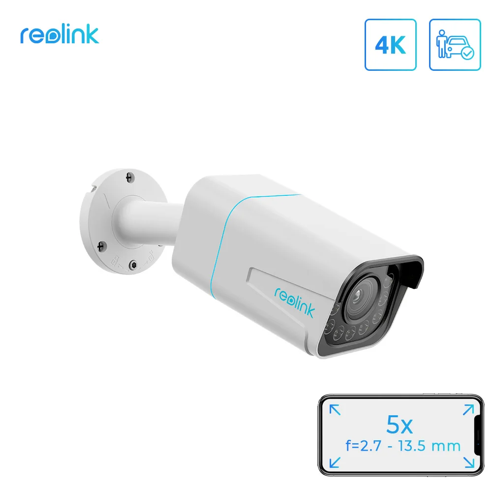 Reolink Smart 4K 8MP камера безопасности PoE 5X оптический зум 2-полосный звуковой прожектор Водонепроницаемая камера с RLC-811A обнаружения человека/автомобиля