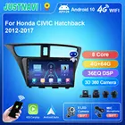 JUSTNAVI QT5 360 Android 9,0 автомобильный радиоплеер GPS WIFI стерео для Honda CIVIC Hatchback 2012 - 2016 2017 Автомобильное видео OBD без DVD