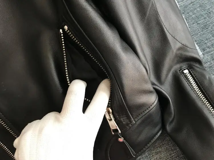 On big sales fashion women's motor jacket turn-down collar genuine leather clothing female lady sheepskin coat black 2xl 3xl