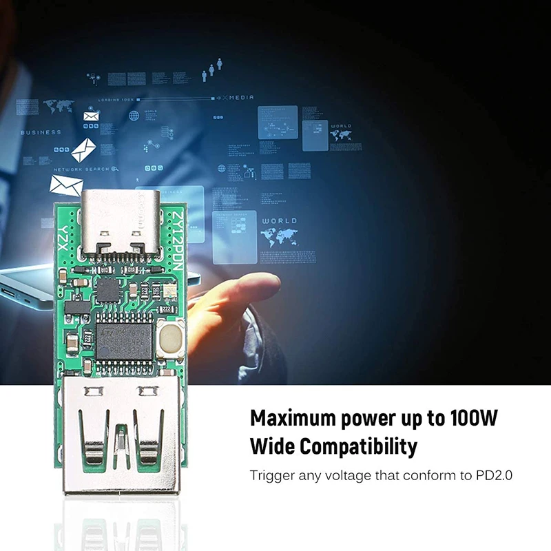 USB C PD2.0/3 0 в DC преобразователь модуль питания декодирование Быстрая зарядка