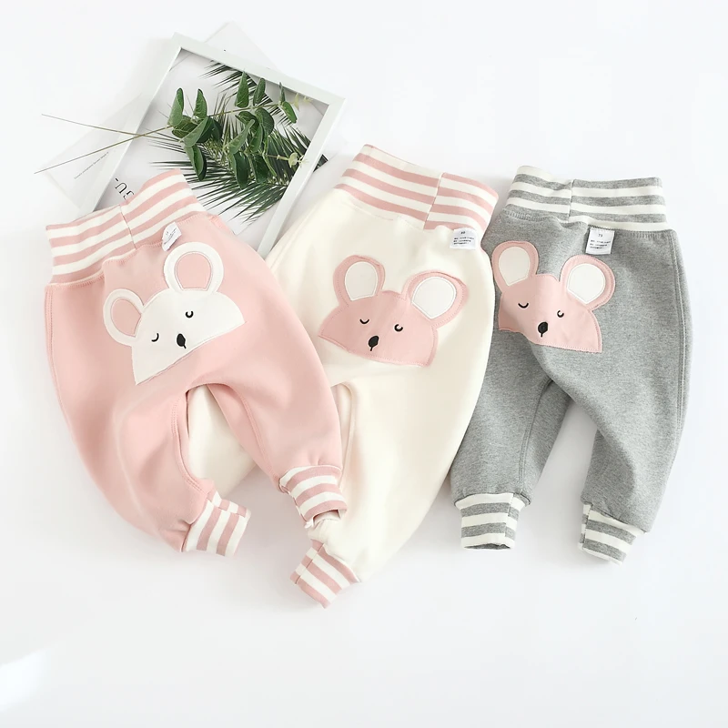 

Baby Boys Cotton Warm 2021 Winter Baby Plus Velvet Girl Baby Big PP Pants Cartoon High Waist Infant Girls Trousers Baby Clothing