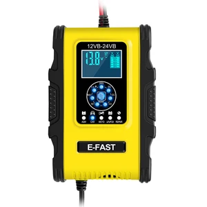 7 stage smart car battery charger 12v 24v 12a motorcycle truck full automatic lifepo4 gel agmwith lcd display free global shipping