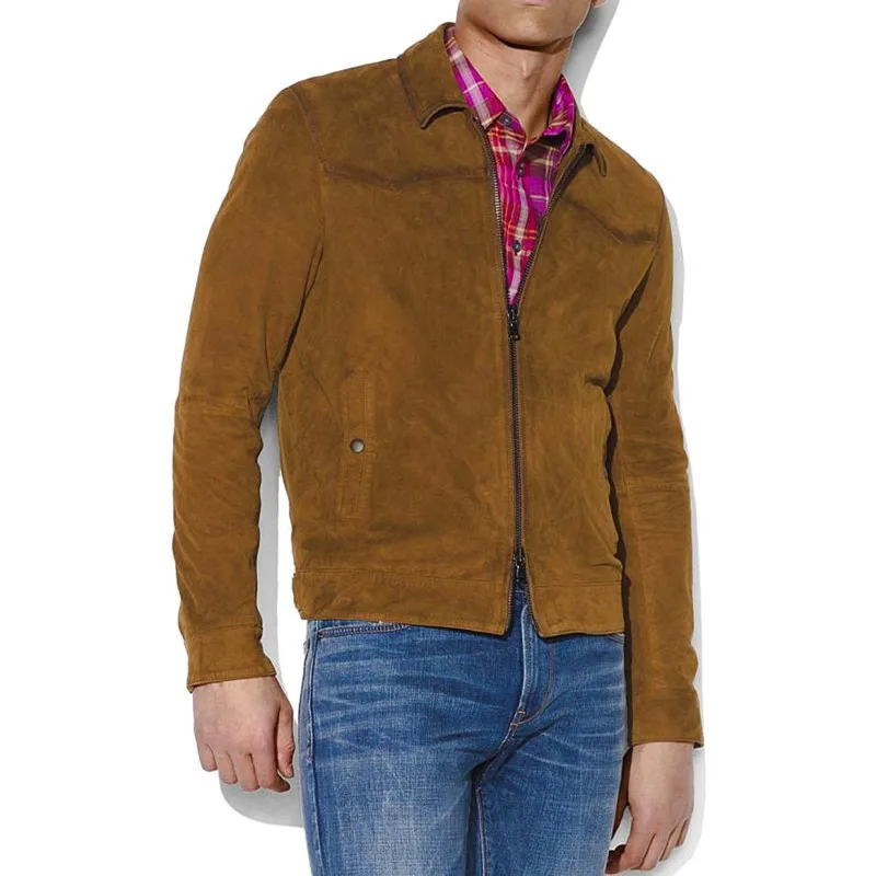 

2021 Brown Men American Casual Style Leather Jacket Large Size XXXL Genuine Sheepskin Spring Slim Fit Fashion Natural Coat