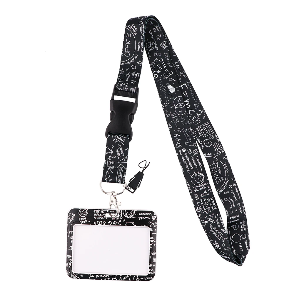 

K2610 Math Formula Lanyards Keychain Holder ID Card Passport Hanging Rope Lariat Lanyard Key Chain Math Lover