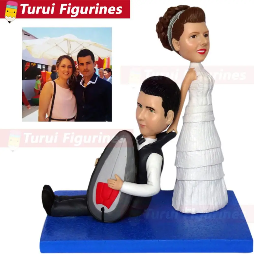 Персонализированные bobblehead кукла Сладкая пара свадебный подарок свадебное