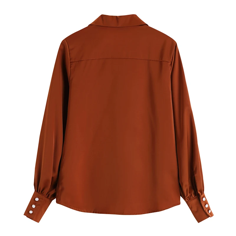 

Vintage Solid Lantern Long Sleeve Blouses For Women Shirts 2021 Spring fashion Collar Casual Turn-down Loose Ladies Shirt Tops