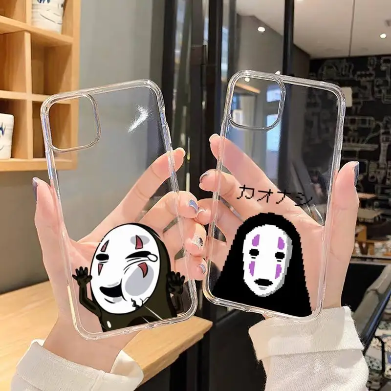 

Totoro Spirited Away anime Cute Cartoon Phone Case Transparent for iPhone 7 8 11 12 13 mini pro X XS XR MAX Plus