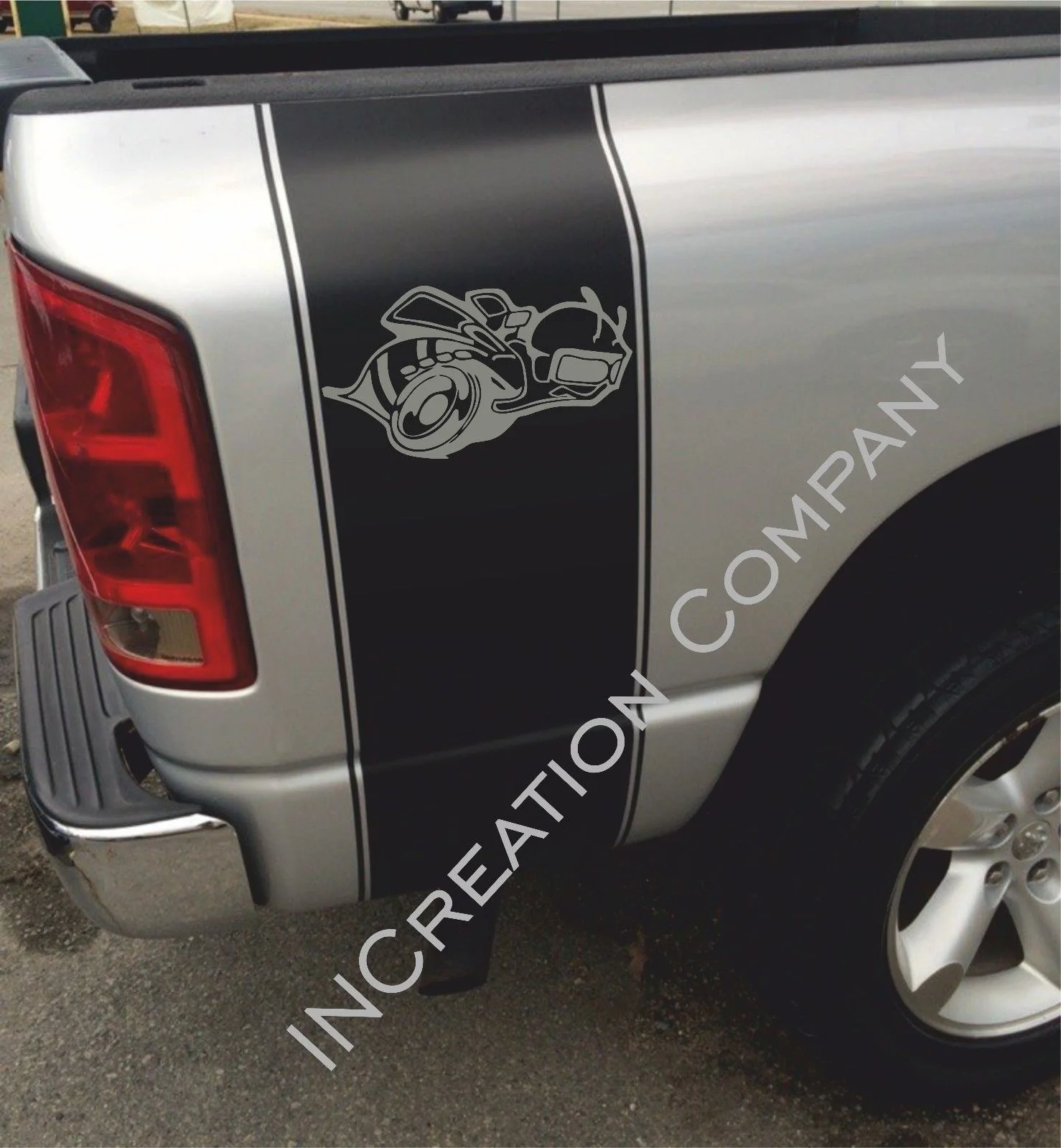 

For Truck vinyl decals Wrap racing stripes Dodge Ram rear bed mopar Graphics