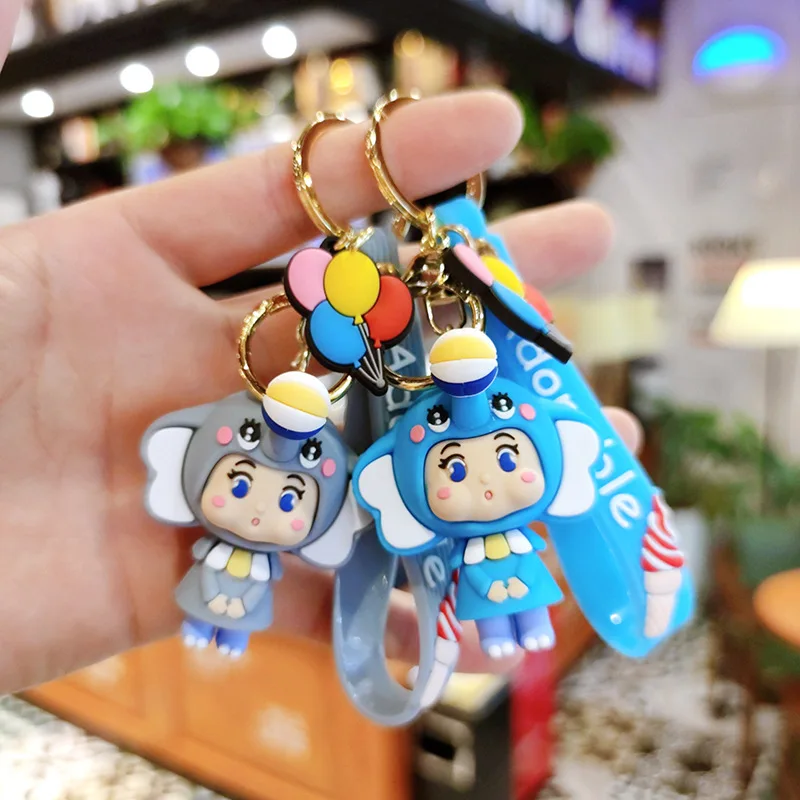 

2021cartoon Animal Doll Elephant Doll Key Ring Cute Bear Decoration Key Ring Lovers Bag Men And Women Key Ring Gifts For Friends
