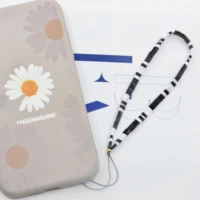 customizable bohemia macaron mix imitation tila beads individuality 2021 new phone key chain holder