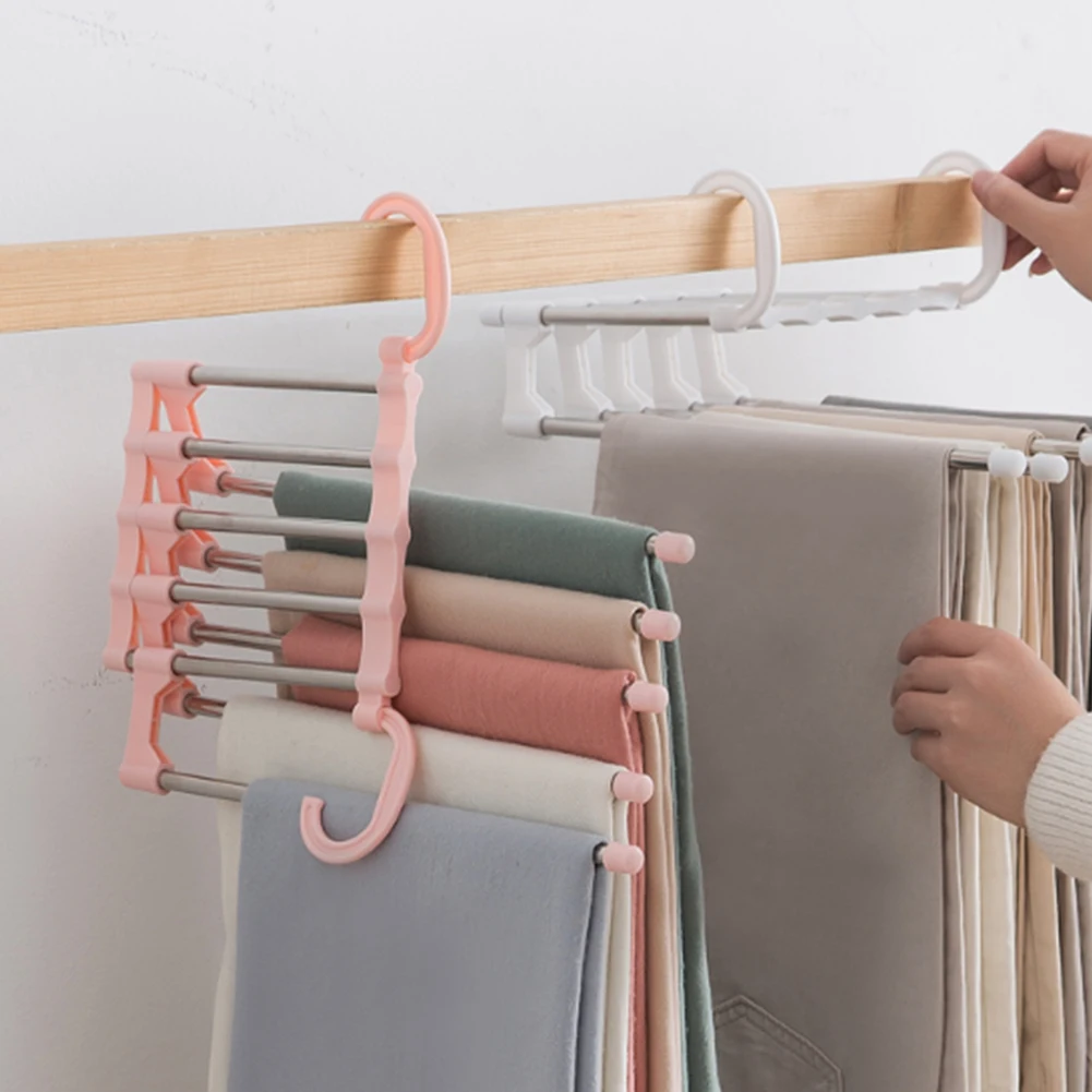 

5 in 1 Wardrobe Hanger Multi-functional Clothes Hangers Pants Stainless Steel Magic Wardrobe Clothing Hangers For Clothes Rack