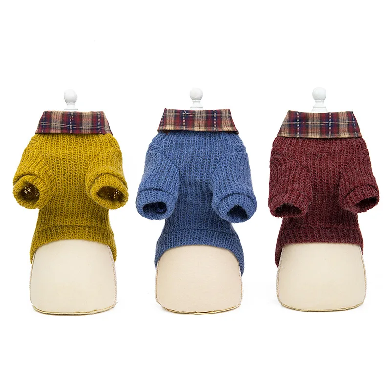 

Warm Dog Sweater Cute Knitted Chihuahua Pets Costume SuppliesTeddy Cat Autumn And Winter Small Dog Cute British Style