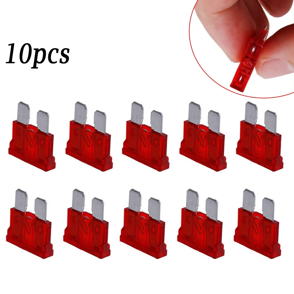 

10Pcs 10AMP Blade Fuse Standard Red 10A Flat Fuse (medium 10A) Used In The Fuse Systems Of The Automotive Electrics