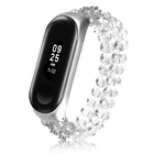 Белыйчерныйрозовый женский браслет с кристаллами для Xiaomi Mi Band 6 5 4 3, эластичный ремешок для часов MIband, ювелирный ремень