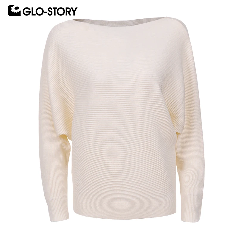 GLO-STORY 2019 зимний Повседневный Женский пуловер с рукавом летучая мышь и круглым