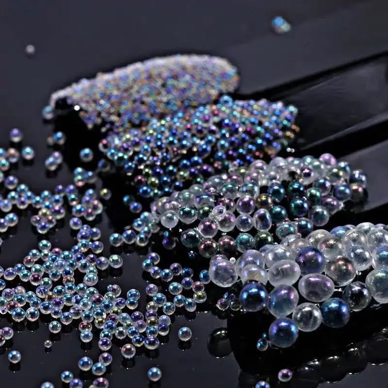 

10g mixed glass small round beads microbeads DIY transparent fantasy 3D nail beads bubble beads wedding decoration accessories