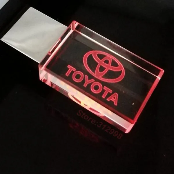 128 ГБ Тойота кристалл + металл USB флэш накопитель 2 0 Pendrive Пользовательский логотип