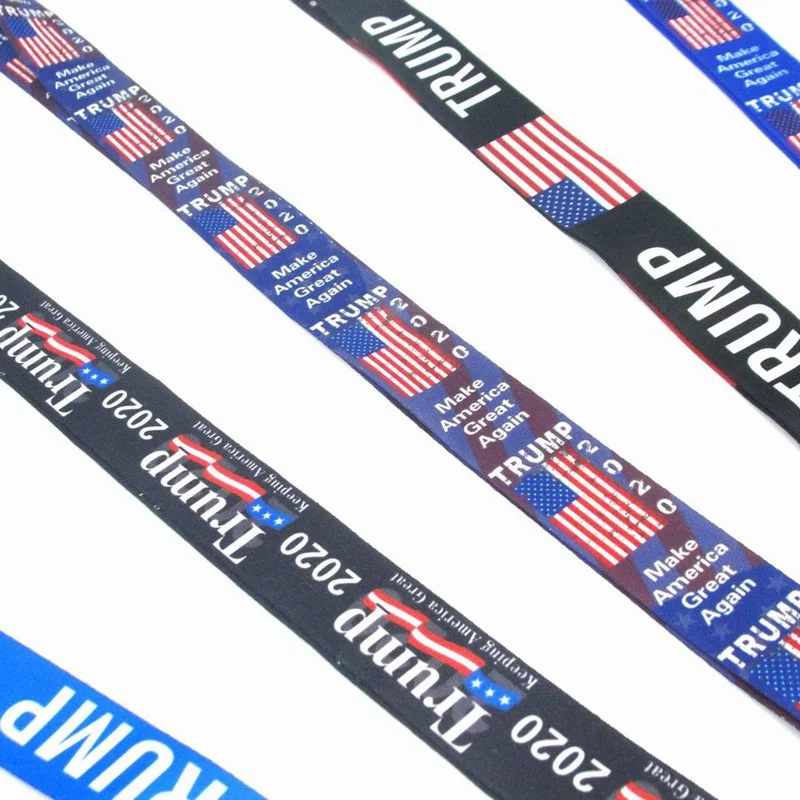 

American Flag Trump U.S. Fabric Lanyard Neck Strap Clip Black Stripe for Car Key ID Card Mobile Phone Badge Holder