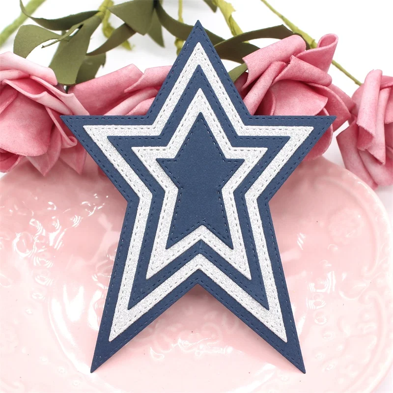 YPP ремесло примитивные Прошитые звезды металлические трафареты для пресс формы